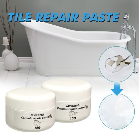 Kit de réparation en céramique, crème de réparation étanche instantanée, efficace pour le sol de l'évier de la salle de bain ► Photo 1/6