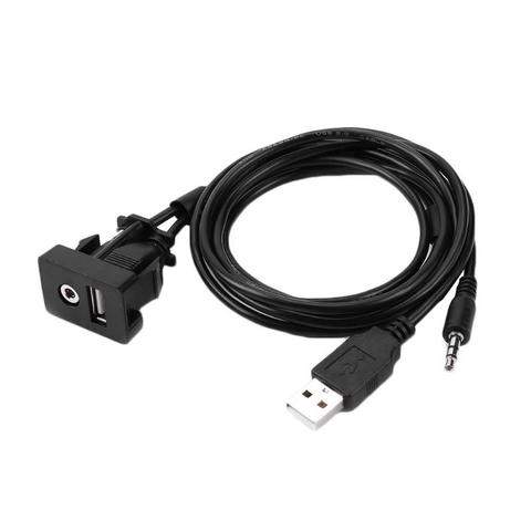 Panneau de Port USB 3.5mm, 1m, câble d'extension pour Toyota Camry Corolla, prise Audio avec Support de Signal Audio ► Photo 1/6