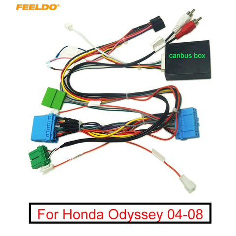 FEELDO voiture stéréo Audio 16PIN Android câble d'alimentation adaptateur avec boîte Canbus pour Honda Odyssey 04-08 faisceau de câbles ► Photo 1/6