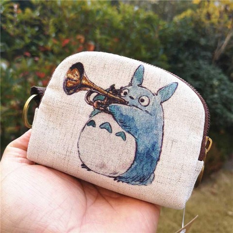 Totoro-porte-monnaie en toile, mignon, portefeuille en forme de girafe, animaux, pochette à clés, sac, Mini monnaie créative, porte-monnaie pour cadeau ► Photo 1/6