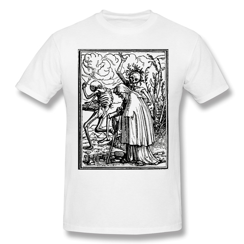 T-Shirts punk pour hommes, hauts drôles de danse de la mort, T-Shirts Harajuku de danse du Macabre en coton pur ► Photo 1/6