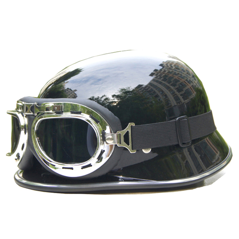 Demi-casque de Moto allemand, casque de Moto pour hommes, lunettes de Moto, taille unique ► Photo 1/1