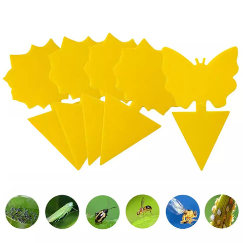 10 pièces Double face collant insecte planche papillon forme moustique mouches piège planche insecte autocollant contrôle pour jardin plante fleurs ► Photo 1/6