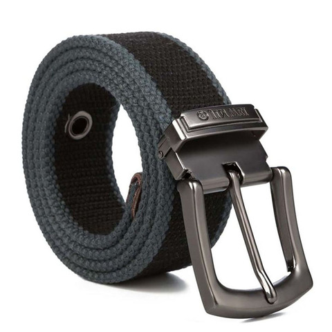 Ceinture militaire tactique en toile pour homme, accessoire décontracté avec ardillon métallique, sangle à boucle détachable, 140, 150, 160 cm ► Photo 1/6