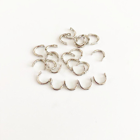 50-100 pcs/lot pêche u-ring 5*7mm argent rotatif pièce accessoire bricolage pêche leurres appâts facile Spin Spinner plié cuillères ► Photo 1/6