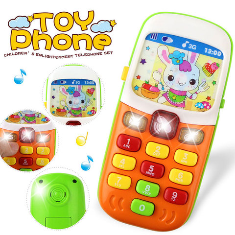 Téléphone portable pour enfants, jouet électronique, téléphone, jouets d'apprentissage éducatifs, musique, Machine sonore, meilleur cadeau pour bébés ► Photo 1/6