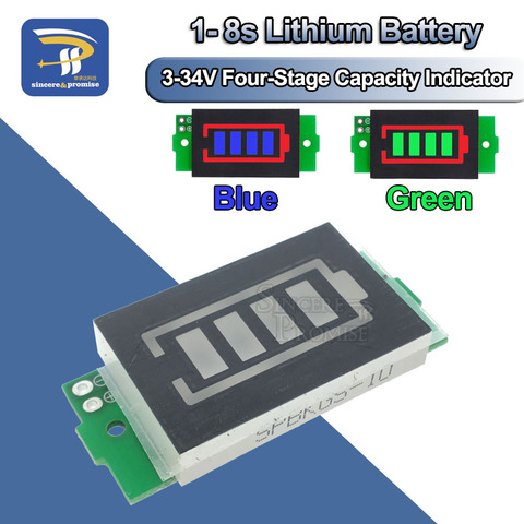 Indicateur de capacité de batterie au Lithium, Module d'affichage, testeur de puissance de batterie de véhicule électrique li-po Li-ion série 1S 2S 3S 4s 6S 7S 8S ► Photo 1/6