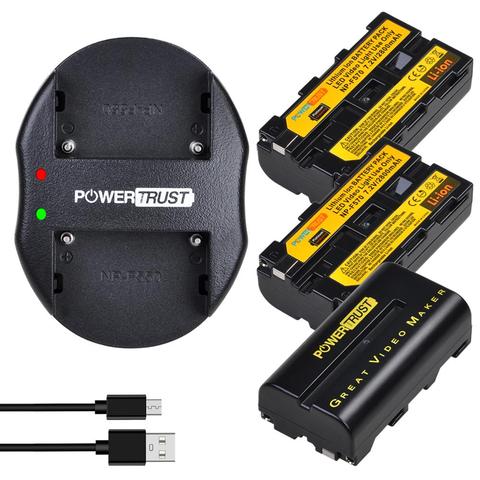 NP-F550 NP-F570 NPF550 F570 batterie + USB double chargeur pour Yongnuo Viltrox LED lumière vidéo YN300Air II YN300 III YN600 Air L132T ► Photo 1/6