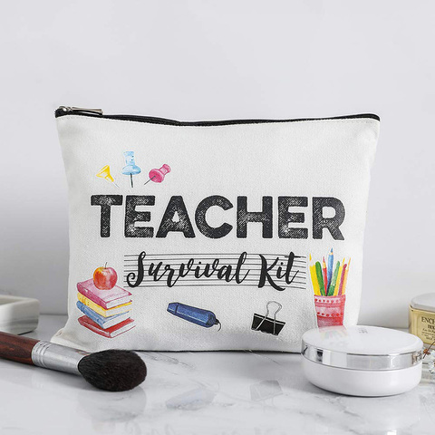 Trousse à crayons de voyage pour enseignant | Sac à maquillage pour enseignant de salle de classe de musique, pochette à crayon pour remise de diplôme aux élèves, cadeau pour le nouvel an, noël ► Photo 1/6