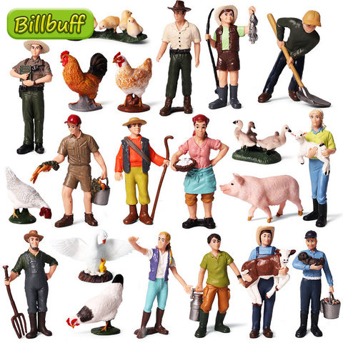 Personnel agricole travailleur agriculteur Action Figure PVC personnes modèle Figurine décor décoration accessoires jouets modernes pour enfants enfants cadeau ► Photo 1/6