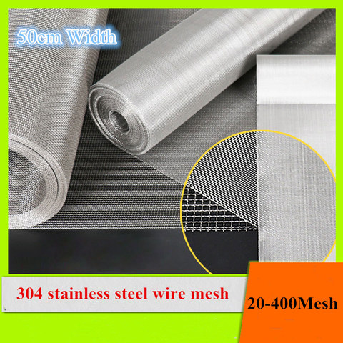 304 acier inoxydable filtre maille écran 20-500 maille acier inoxydable tissé maille métal treillis métallique criblage voiture Fix feuille Net outils ► Photo 1/6