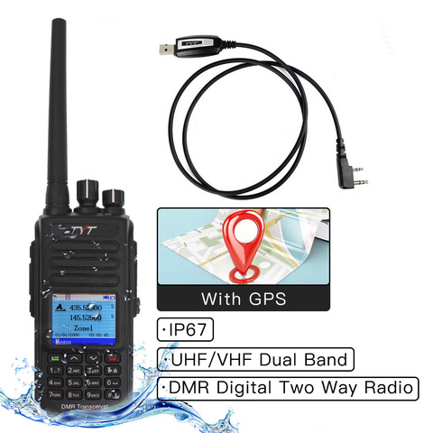 TYT MD-UV390 talkie-walkie IP67 étanche double bande Radio MD-380 VHF UHF numérique DMR bidirectionnel Radio double temps Dlot émetteur-récepteur ► Photo 1/6