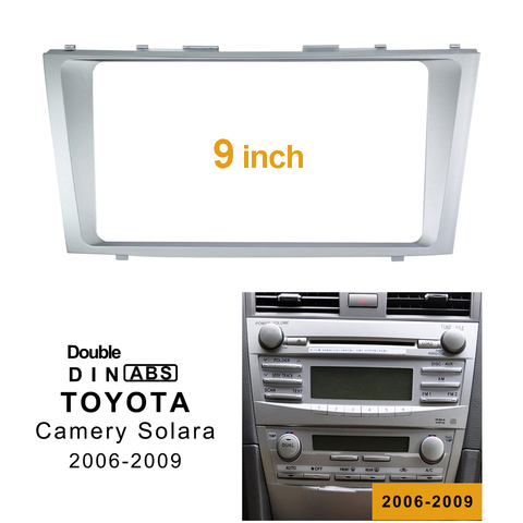 Cadre de DVD de voiture, adaptateur Audio de tableau de bord 9 pouces, kit de garnitures de tableau de bord, pour lecteur Radio, Double Din, pour Toyota Camry Solara, 2016-2006 ► Photo 1/6