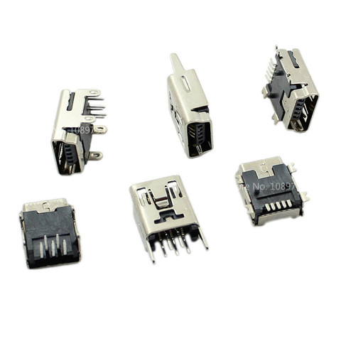 Mini prise USB Type B 5 broches femelle, 10 pièces, connecteur Vertical / Horizontal pour le chargement de la queue ► Photo 1/5