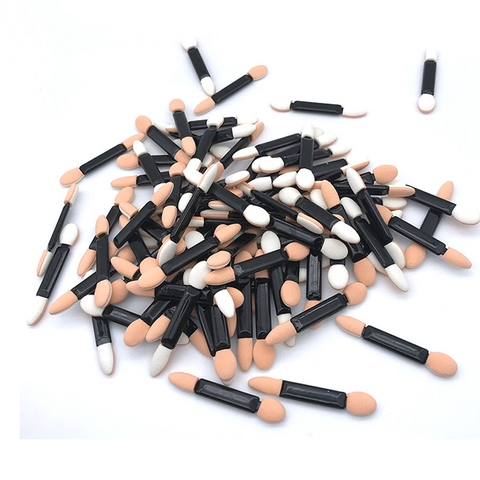 100 pcs/pack jetable fard à paupières brosse double face éponge Nylon ensembles et Kits ombre à paupières pinceaux maquillage cosmétique applicateur ► Photo 1/4