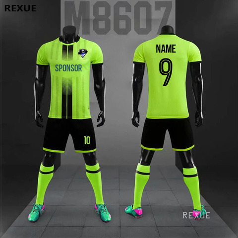 Bricolage maillot de football ensemble hommes football uniforme personnalisé football maillots futbol adulte football ensemble costume 2022 nouveau grande taille survêtement ► Photo 1/6