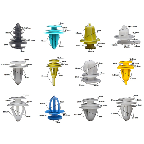 Clips d'attaches universelles mixtes en plastique pour toutes les portes de voiture, couvercle de toit, pare-choc, Rivet de garde-boue ► Photo 1/6