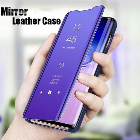 Étui miroir pour OPPO Realme 5 6 Pro C11 C3 X3 X2 XT X50 A91 A31 F15 trouver X2 Smart rabat housse en cuir pour OPPO Reno 4 3 Pro 2Z ► Photo 1/6