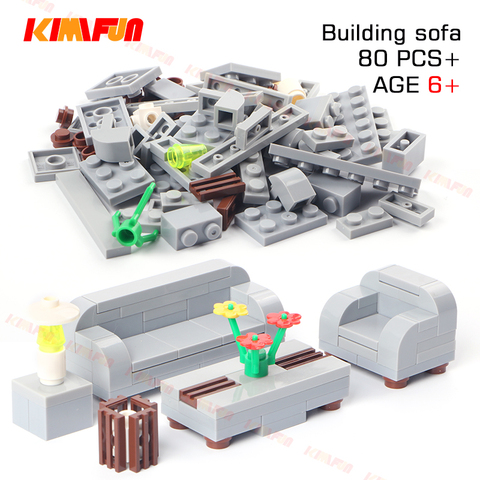 80 pièces ville maison salon meubles canapé Table bricolage blocs de construction briques jouets accessoires décorer Compatible avec Lego ► Photo 1/6