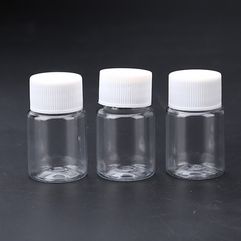 Bouteilles en plastique transparentes portables pour petits liquides, flacon emballage pour médicaments, vente en gros 10 pièces de 15ML ► Photo 1/5