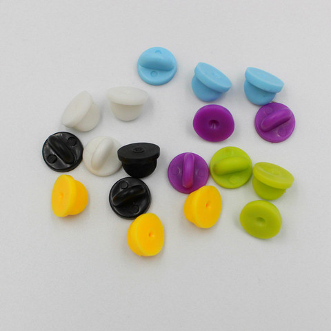 Broches en caoutchouc 11x8mm, 50 pièces, broches arrière pour broche papillon, fermoirs, bouchons arrière, résultats de bijoux DIY ► Photo 1/6