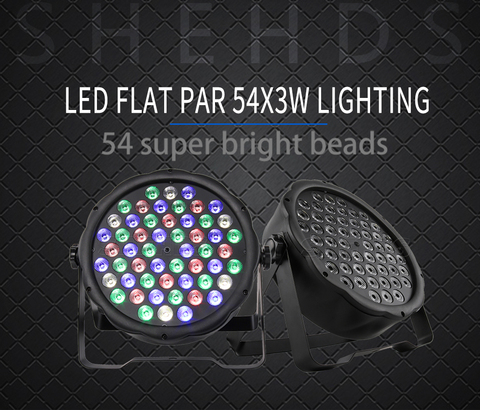 Éclairage de scène 54x3W RGBW LED, plat Par RGBW LED, éclairage de scène pour DJ mélange de couleurs, DMX512 ► Photo 1/6