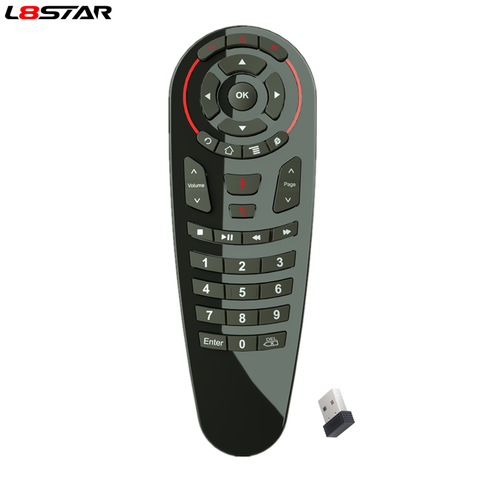 Recherche vocale souris aérienne 33 touches clé complète IR apprentissage Gyroscope Google Assistant 2.4G télécommande intelligente pour X96 Android TV Box Télécommande du décodeur Android Smart TV ► Photo 1/6