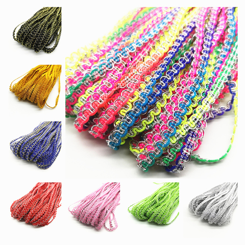 Ruban ondulé de dentelle, 5 yards/6mm, couleur or/argent, ruban de dentelle, Costume de scène, garnitures faites à la main, accessoires d'artisanat pour fête de mariage ► Photo 1/6