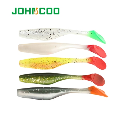 JOHNCOO leurre de pêche appât souple 6 pièces 9 cm 5.3g appât souple en Silicone pour ver nageur ► Photo 1/6