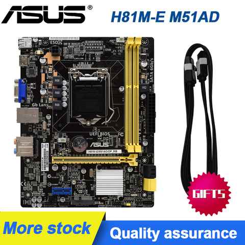 ASUS H81M-E/M51AD/DP MB Intel H81 PC carte mère LGA 1150 DDR3 MATX ensemble d'accessoires de carte mère ► Photo 1/4