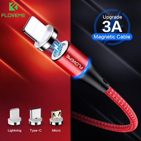 FLOVEME – câble Micro Usb/type-c magnétique pour recharge rapide, cordon de chargeur aimanté pour téléphone iphone/Samsung/Xiaomi ► Photo 1/6