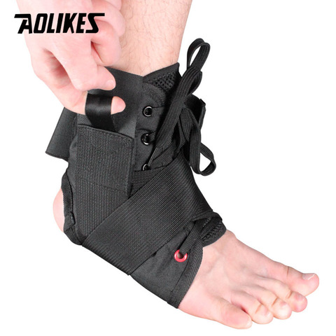 AOLIKES 1 pièces orthèse de cheville soutien sport réglable à lacets stabilisateur de cheville sangles pour entorse pied Compression chaussettes manchon ► Photo 1/6