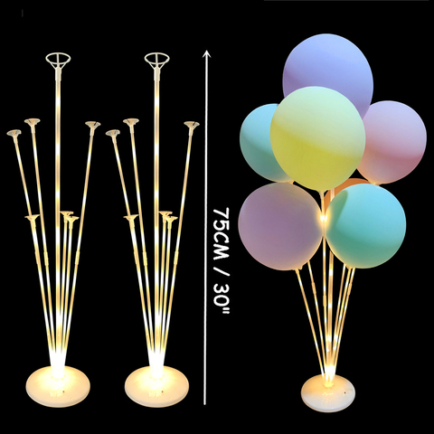 Colonne de support à Ballons lumineux Led, décoration de mariage, pour fête d'anniversaire, pour enfants et adultes, accessoires de fête, 1/2 ► Photo 1/6