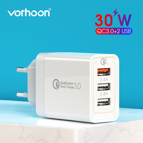 Vothoon – chargeur rapide 30W à 3 Ports USB 3.0, adaptateur mural pour téléphone portable, compatible avec iPhone Samsung Xiaomi ► Photo 1/6