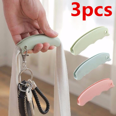 Plat de Mention Portable en Silicone, pour sac de Shopping pour protéger les mains, voyage, porte-poignée, porte-sac d'épicerie Clips, 3 pièces ► Photo 1/6