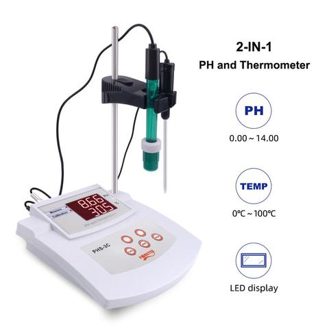Testeur de PH/thermomètre numérique 2 en 1, calibrage automatique, analyseur de qualité de l'eau en laboratoire, PHS-3C ► Photo 1/6