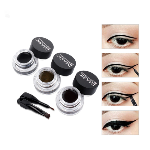 IMAGIC – Eyeliner étanche, Kit de maquillage, Gel cosmétique, avec brosse, longue durée de 24 heures ► Photo 1/6