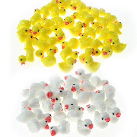Figurines de canard jaune pour décoration de jardin miniature, 1 ensemble, ornements pour la maison, breloques Slime de pâques ► Photo 1/5