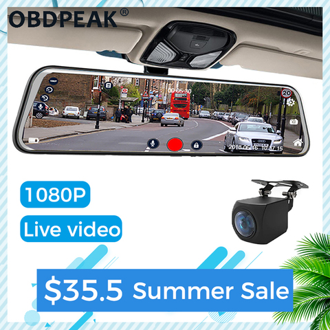 Caméra de tableau de bord pour voiture, 1080P, Dashcam, Dashcam, Dashcam, enregistreur vidéo automatique, écran tactile, Super vision nocturne, flux de 10 pouces ► Photo 1/6