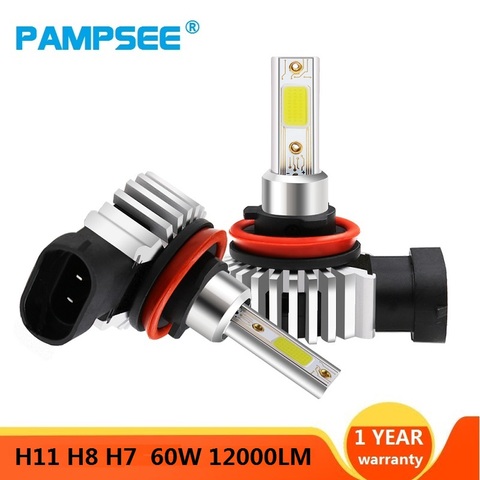 2 pièces 60W 12000LM Voiture AMPOULES DE PHARES LED H11 9006 HB4 9005 HB3 H4 H7 H8 H9 H1 Mini Kit PHARE Pour Haute/Faisceau ampoule Antibrouillard ► Photo 1/6