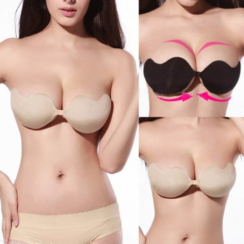 Soutien-gorge Sexy sans bretelles femme dos nu en Silicone soutien-gorge Invisible à pois Floral soutien-gorge Push-Up léopard nouveaux seins adhésifs ► Photo 1/6