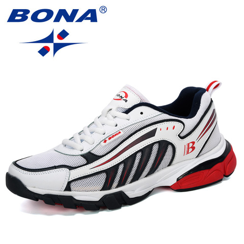 BONA-chaussures de course pour hommes, chaussures de Sport en vache fendue, légères et respirantes, chaussures d'extérieur chaussures de Jogging, nouveaux Designers ► Photo 1/6