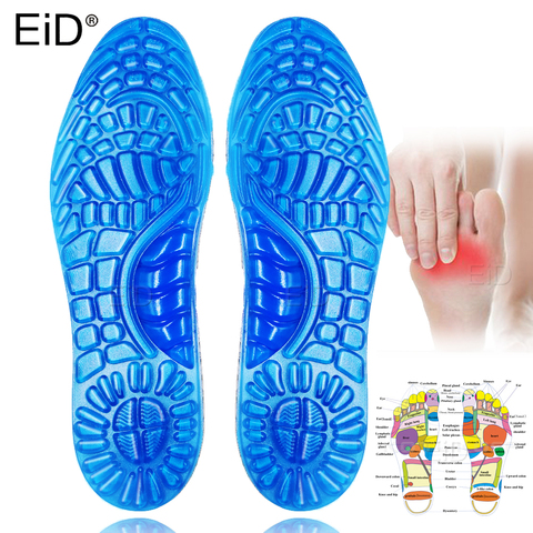 EiD doux massage Gel semelles coussin d'absorption des chocs en cours d'exécution marche confortable massage Gel semelles pour chaussures semelle femme hommes ► Photo 1/6