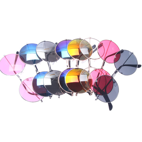 Lunettes rondes rétro pour femmes et hommes | Lunettes de soleil colorées antibrouillard de conduite, accessoires de voiture, monture métallique offre spéciale 1 pièce ► Photo 1/6