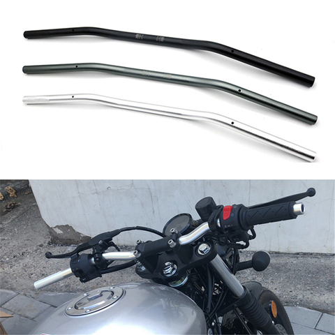 Guidon de moto universel pour Scooter, guidon en aluminium, Chopper Cruiser Bobber barre de poignée rétro, barres Vintage, 22mm ► Photo 1/6