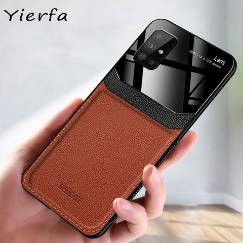 Coque pour Samsung Galaxy M31S étui en cuir PU plexiglas Silicone antichoc pare-chocs cas de téléphone pour Galaxy M31 S M 31 couverture arrière ► Photo 1/6