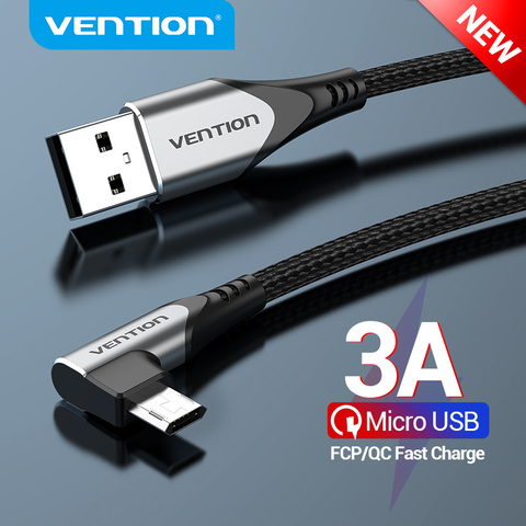 Câble Micro USB de Charge rapide à angle droit du câble 3A pour Xiaomi Remdi Samsung câble de chargeur d'usb de téléphone portable Android ► Photo 1/6