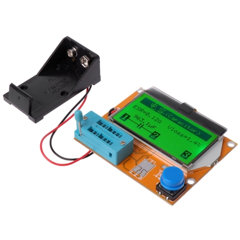 Testeur de Transistor numérique LCD 9V, rétro-éclairage 12864 ESR Diode Triode, compteur de capacité, testeur d'écran LCD U4LB, LCR-T4 ► Photo 1/6