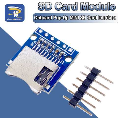 Carte d'extension de stockage Micro SD, Mini carte Micro SD TF, Module de bouclier de mémoire avec broches pour Arduino ARM AVR ► Photo 1/6