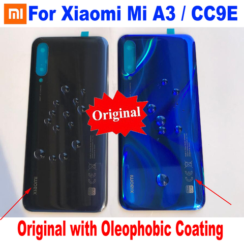 100% Original nouveau couvercle de batterie arrière pour Xiaomi Mi A3 CC9E Global boîtier arrière porte verre couvercle coque de téléphone avec adhésif ► Photo 1/4